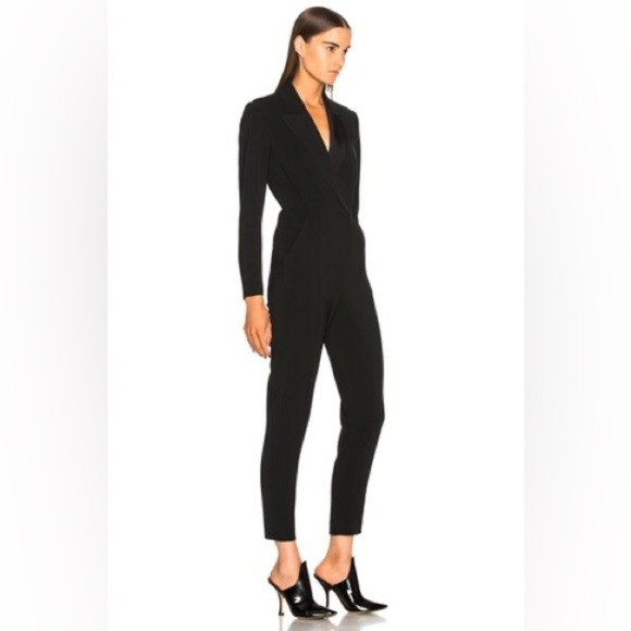 A.L.C. Kensington Tuxedo Black Long Sleeve Black Cutout V-Neck Jumpsuit NWT Sz 6 - Picture 2 of 10